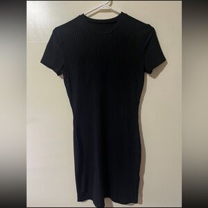 SHEIN Black Ribbed Dress